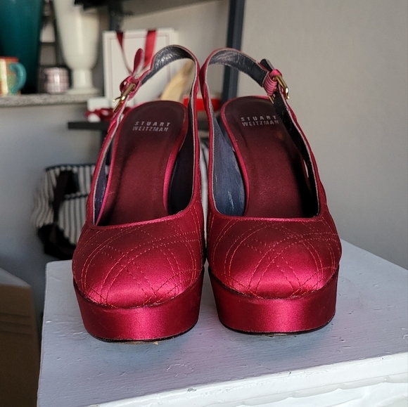 STUART Weitzman Slingback Heels Satin Pumps - Picture 11 of 12